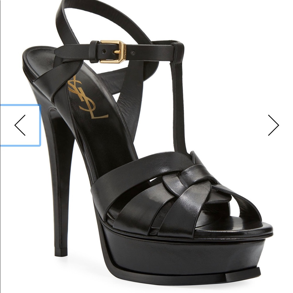 YSL Tribute Leather 105mm Platform Sandals